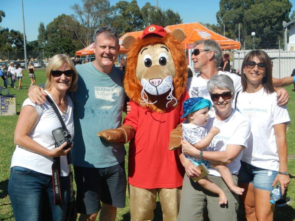Lion with family and friends